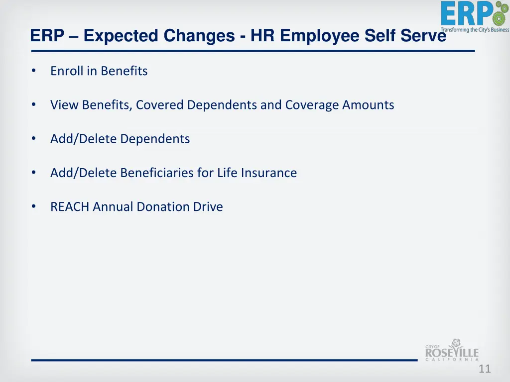 erp expected changes hr employee self serve