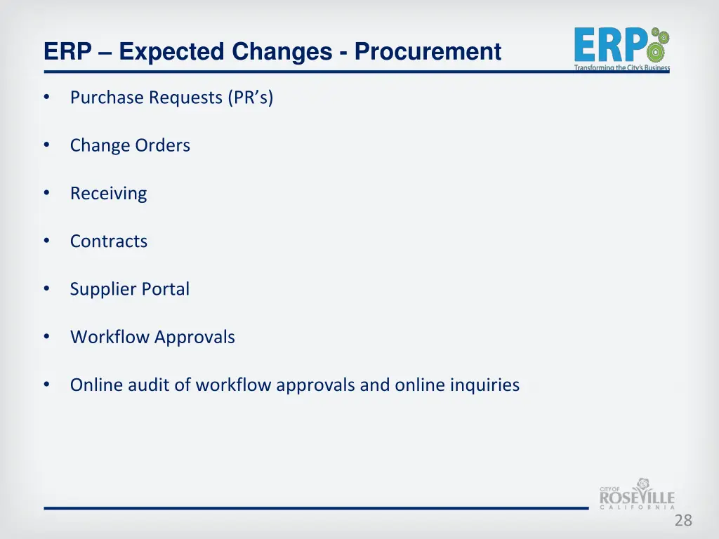 erp expected changes procurement