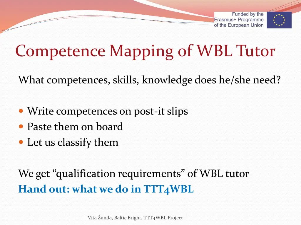 competence mapping of wbl tutor