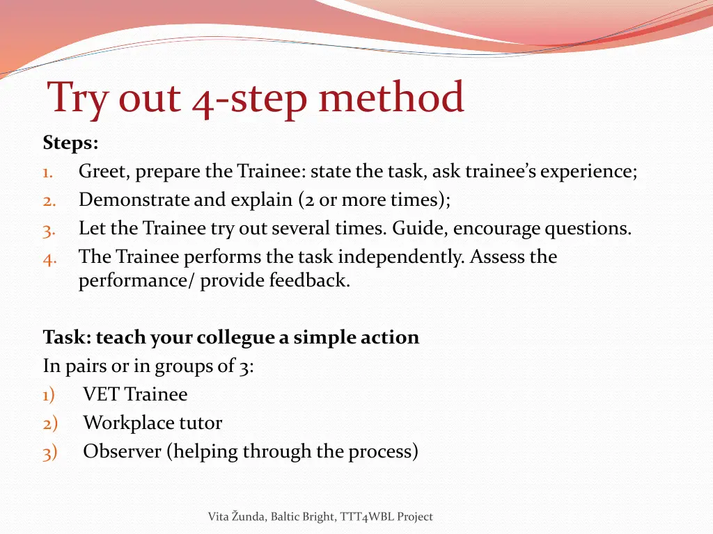 tryout 4 step method