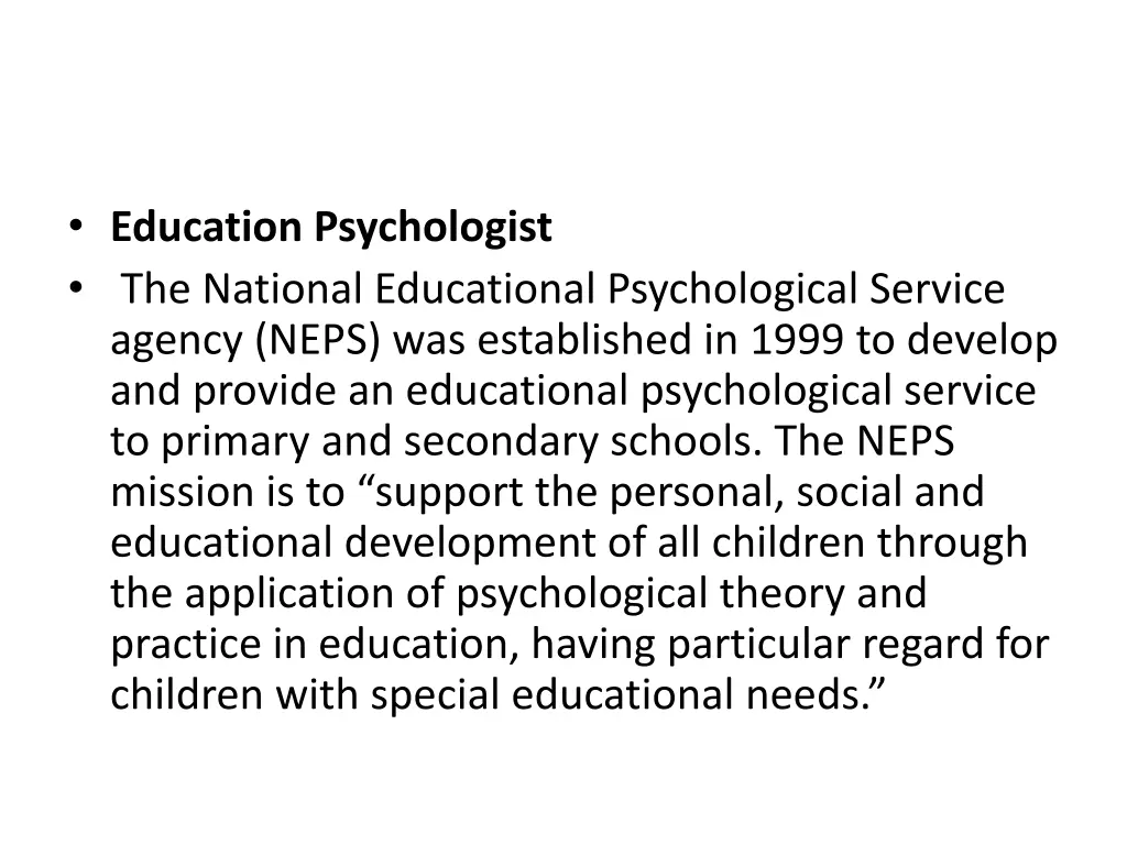 education psychologist the national educational