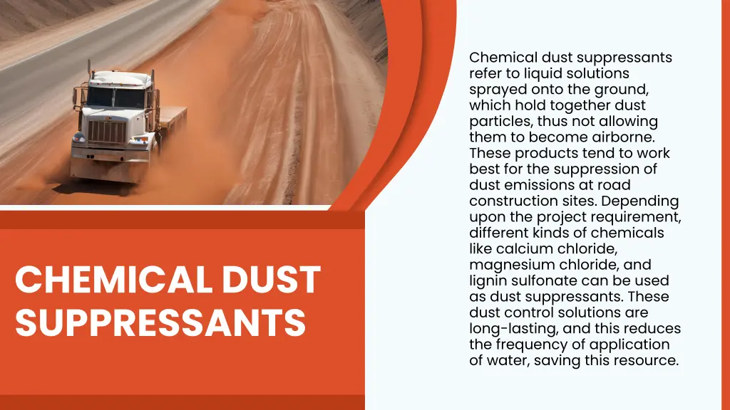 chemical dust suppressants refer to liquid