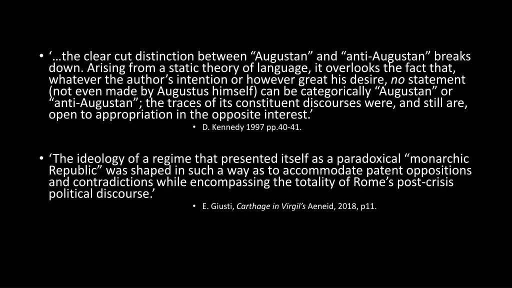 the clear cut distinction between augustan