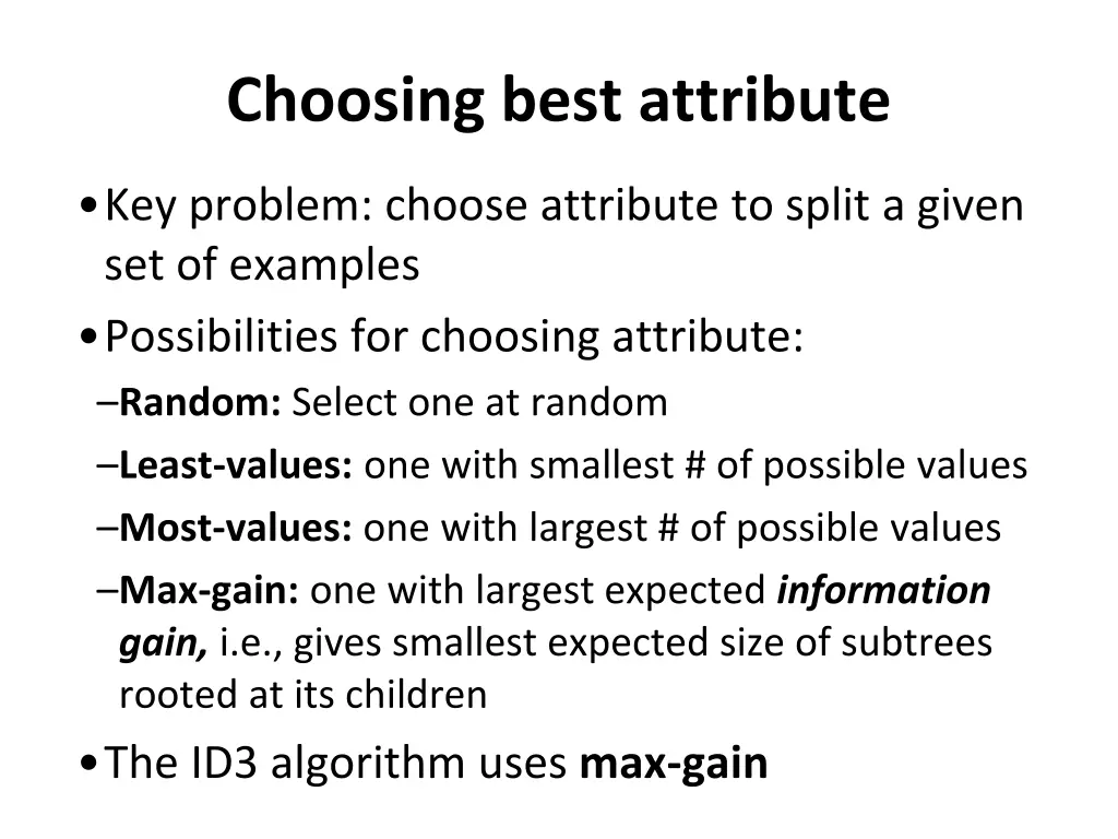 choosing best attribute