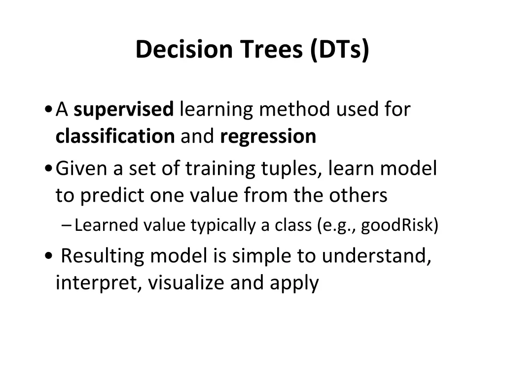 decision trees dts