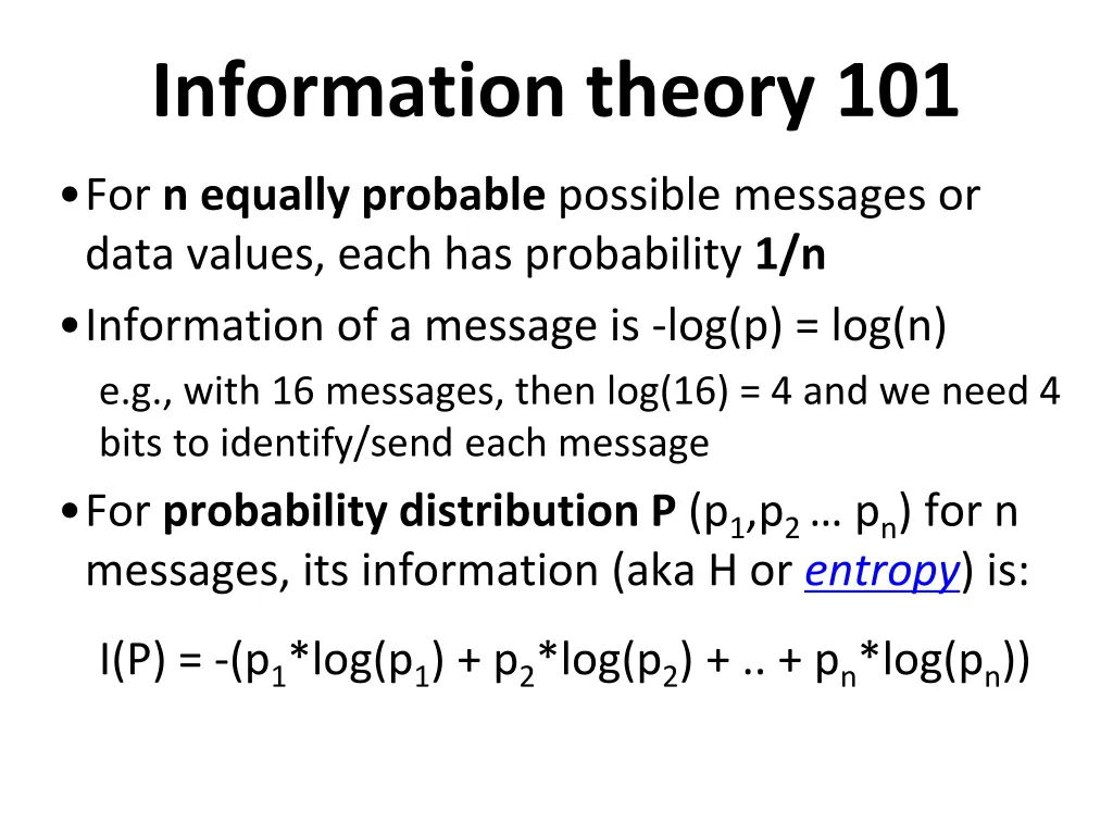 information theory 101 2