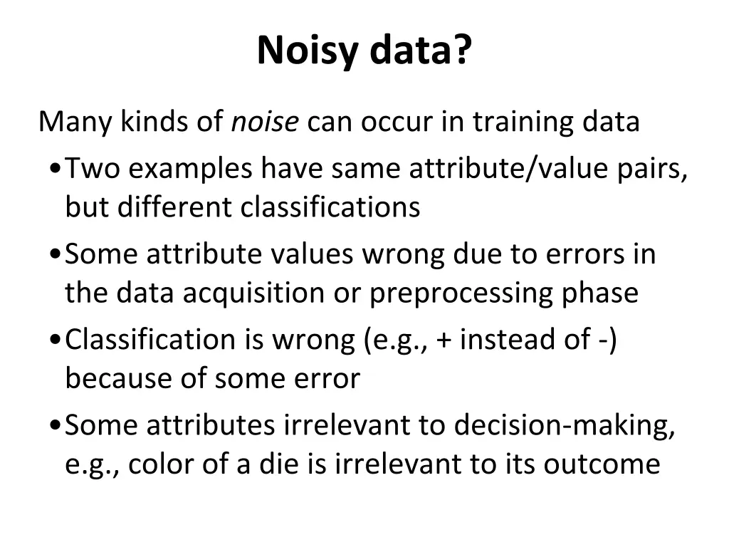 noisy data