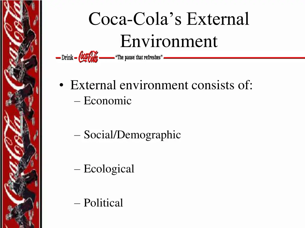 coca cola s external environment