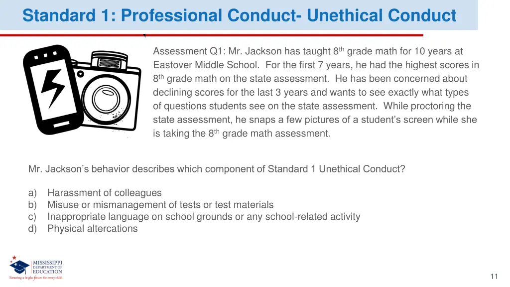 standard 1 professional conduct unethical conduct 1