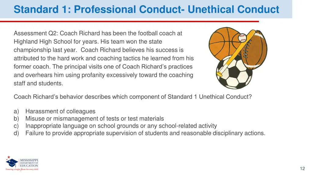 standard 1 professional conduct unethical conduct 2