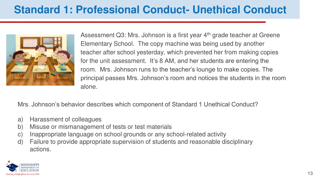 standard 1 professional conduct unethical conduct 3