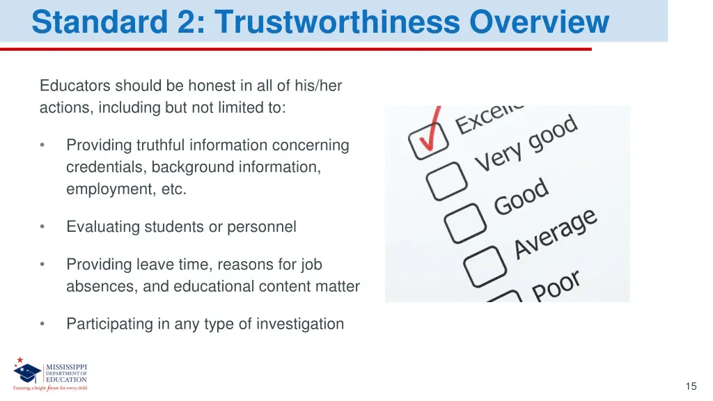 standard 2 trustworthiness overview