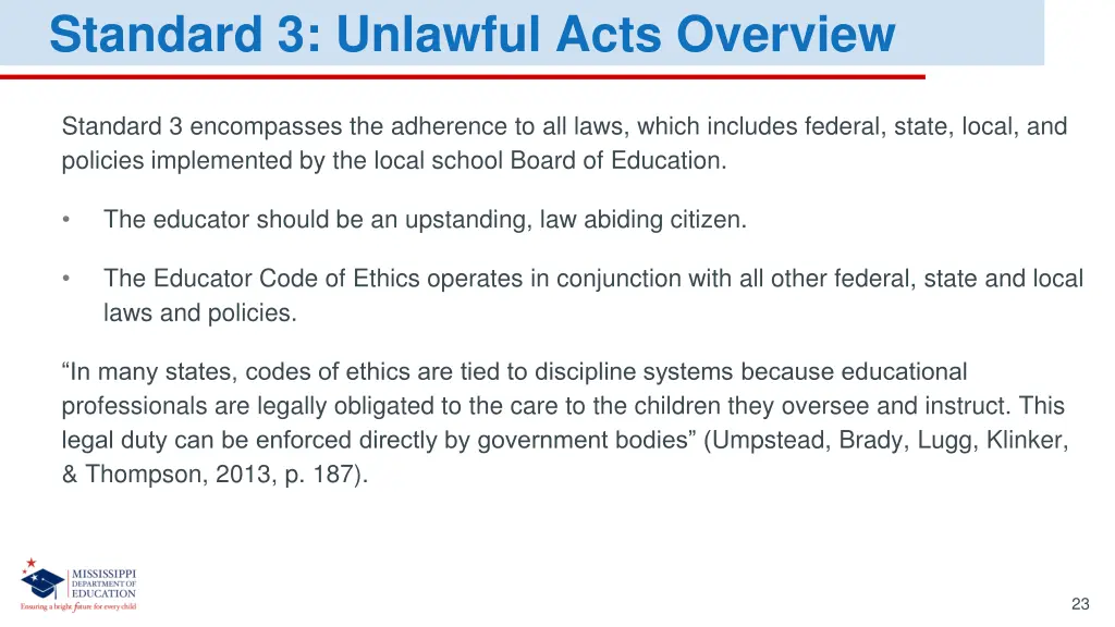 standard 3 unlawful acts overview