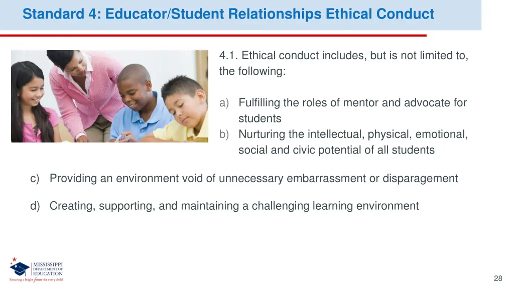 standard 4 educator student relationships ethical