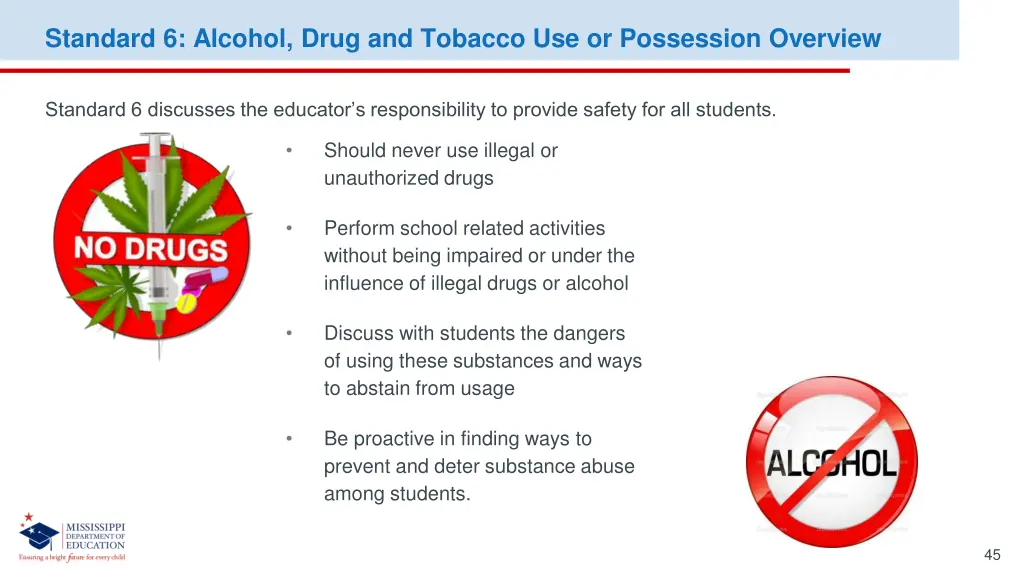 standard 6 alcohol drug and tobacco