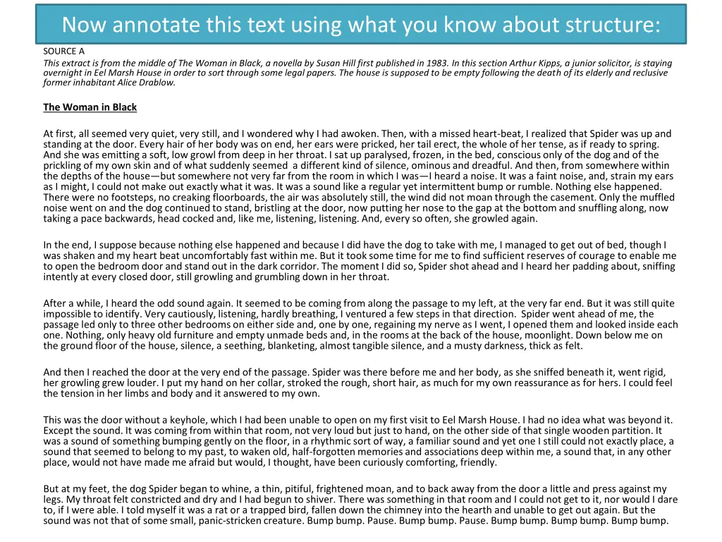 now annotate this text using what you know about