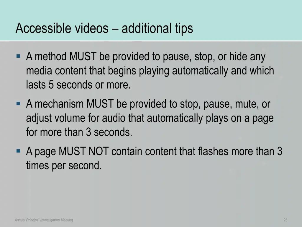 accessible videos additional tips