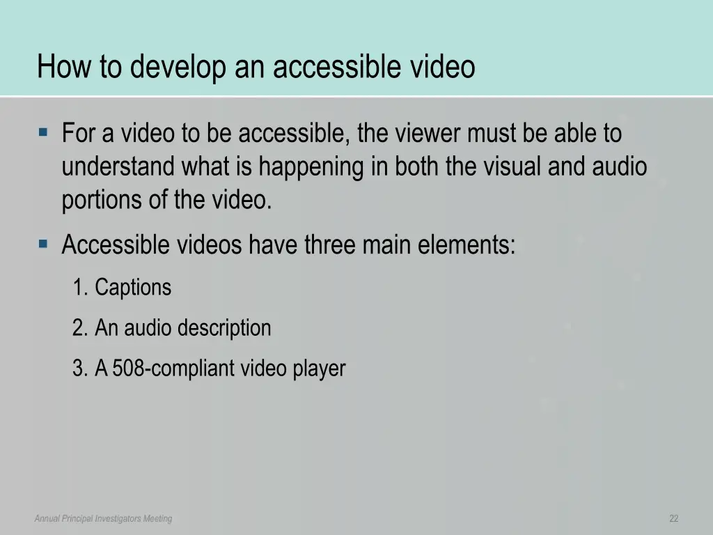 how to develop an accessible video