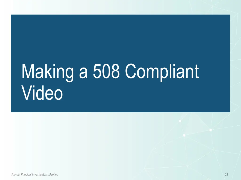 making a 508 compliant video