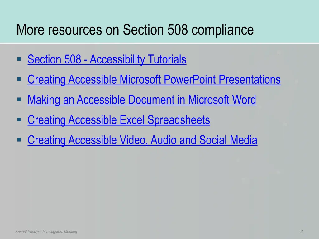 more resources on section 508 compliance