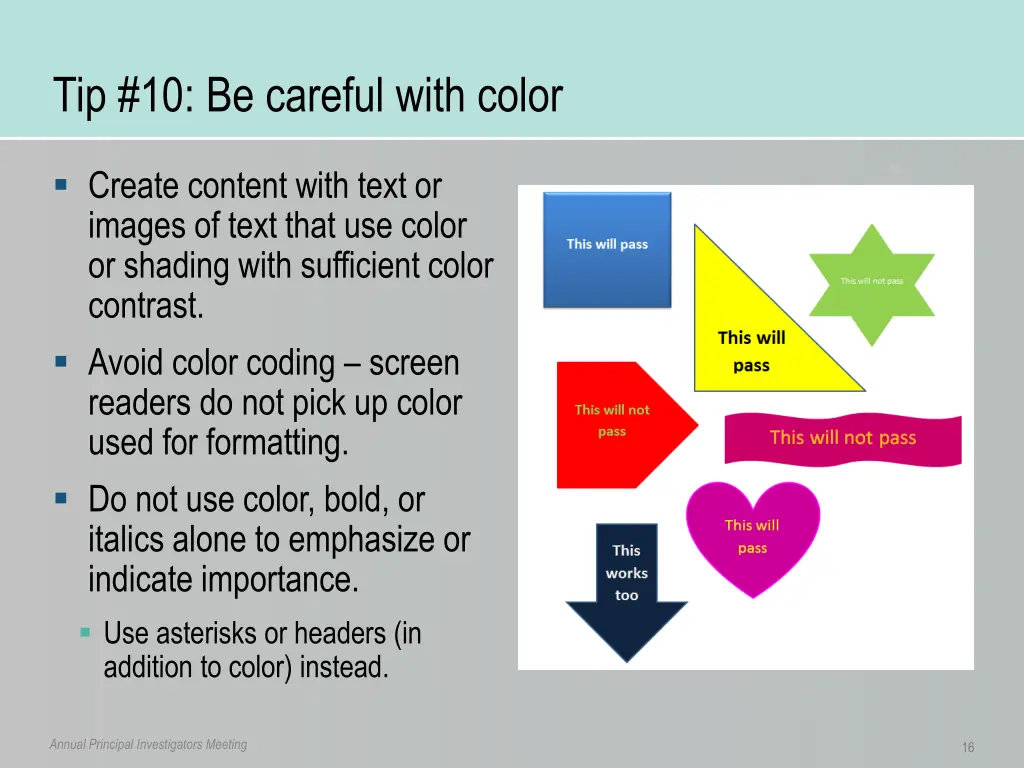 tip 10 be careful with color