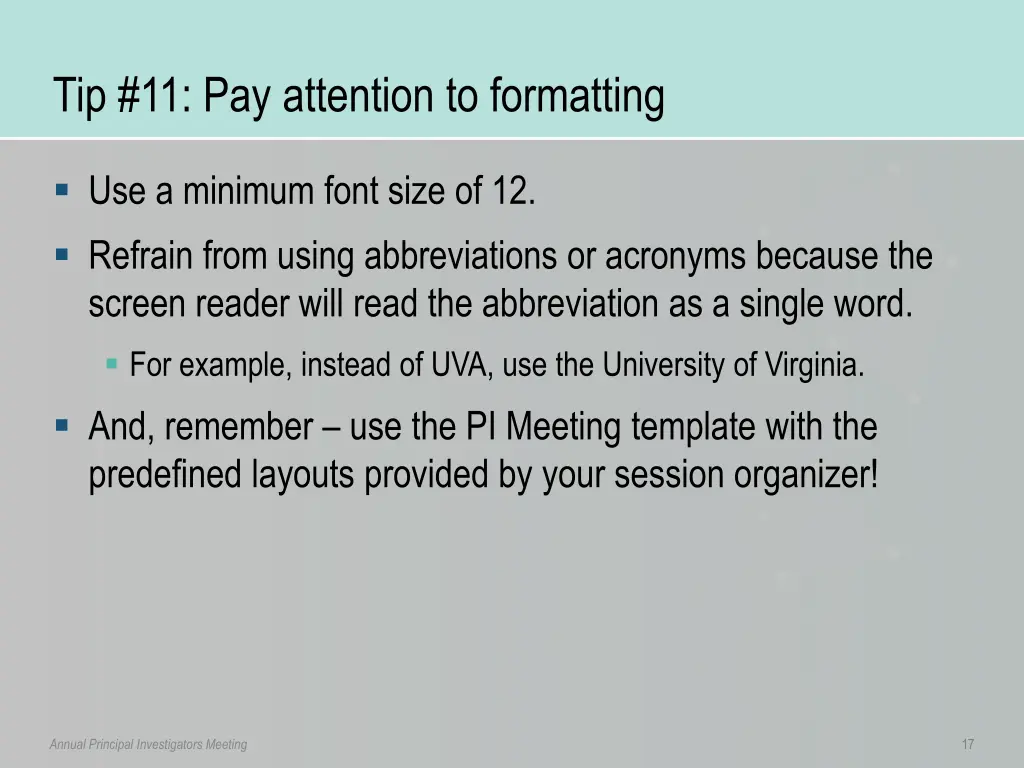 tip 11 pay attention to formatting