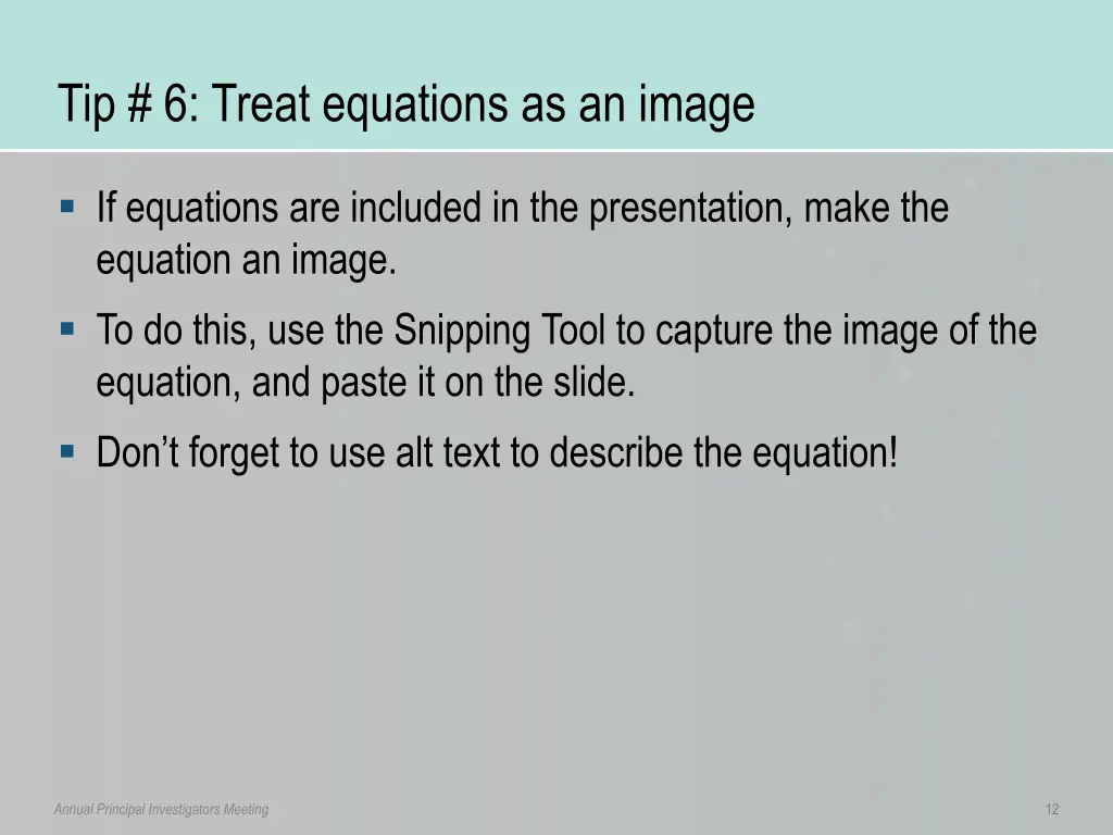 tip 6 treat equations as an image