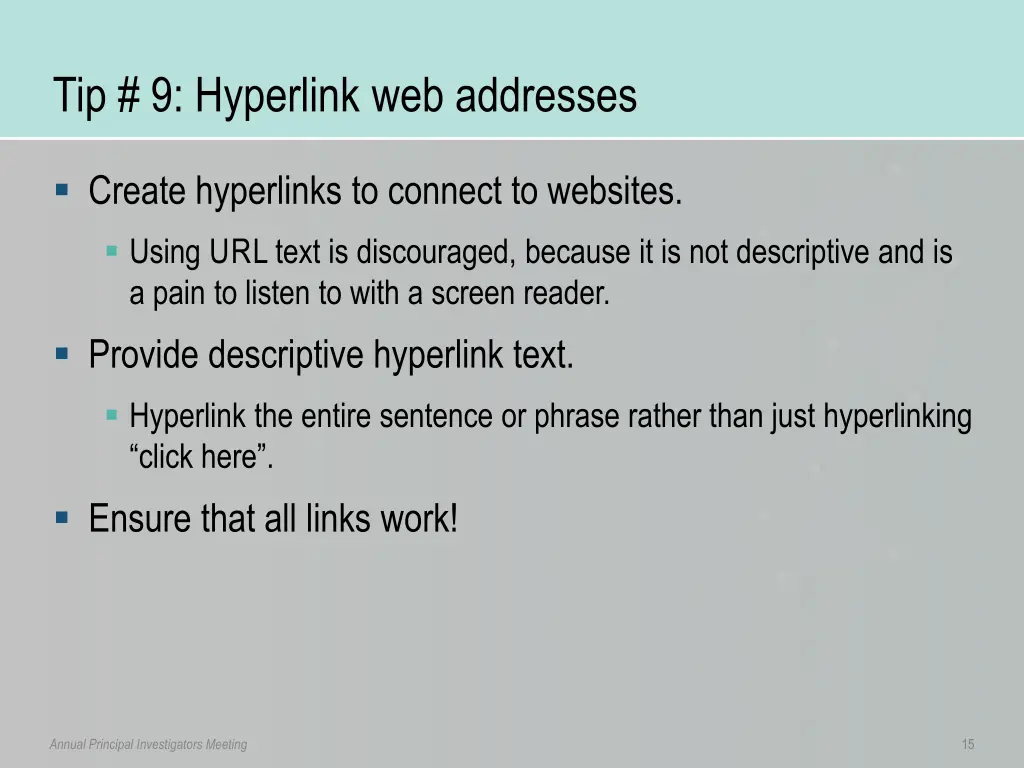 tip 9 hyperlink web addresses