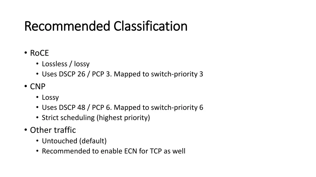 recommended classification recommended