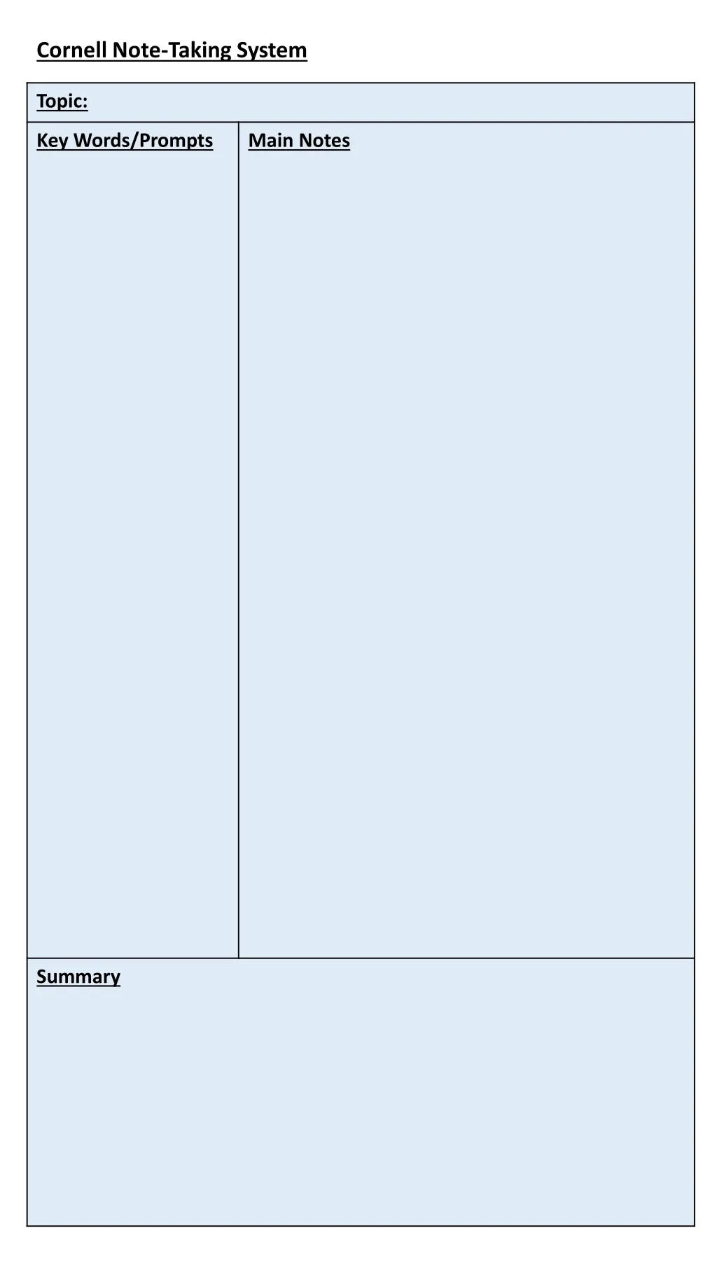 cornell note taking system