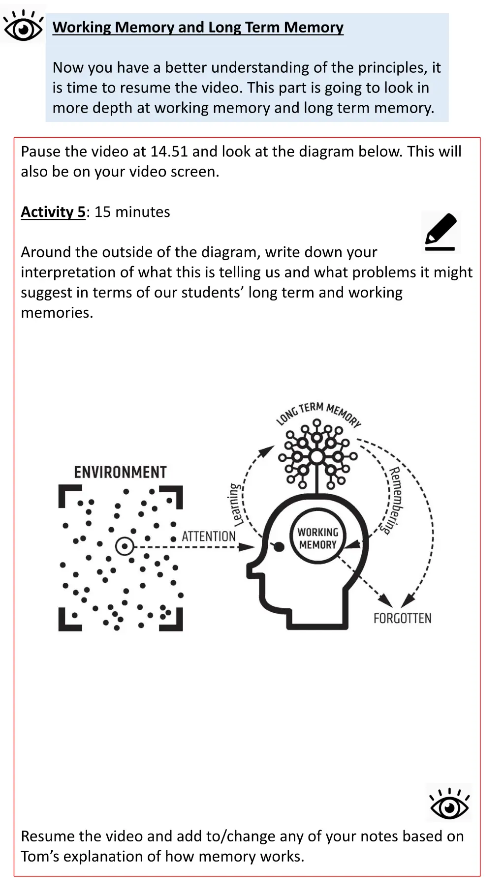 working memory and long term memory