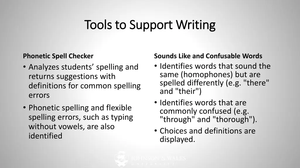 tools to support writing tools to support writing