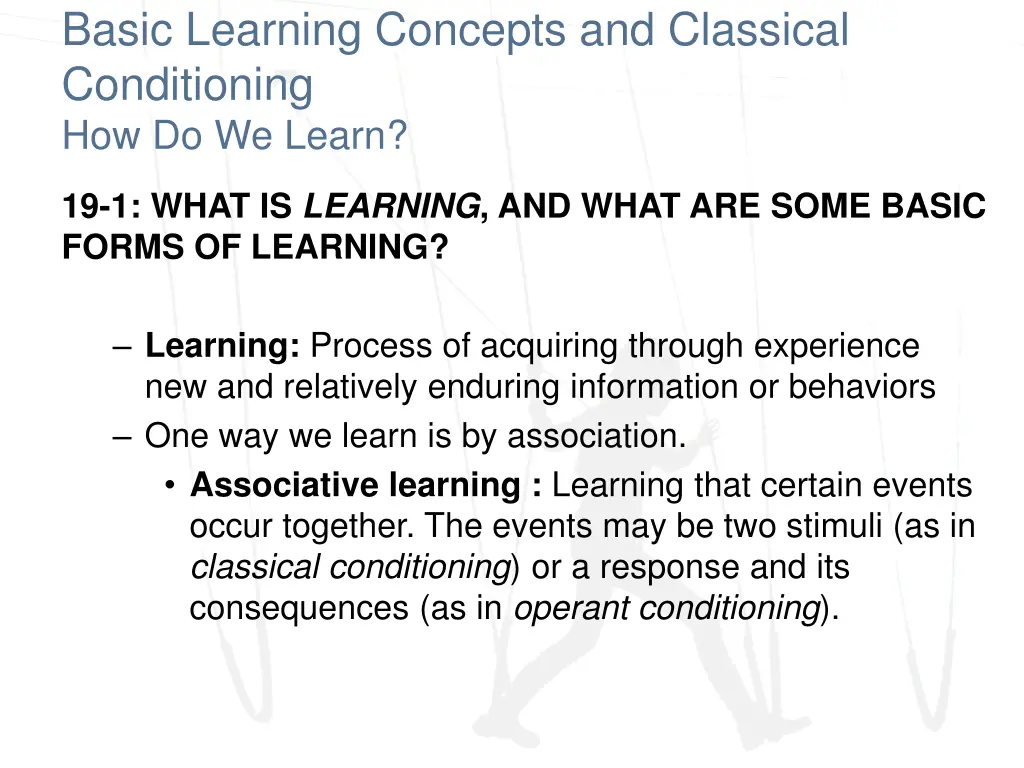 basic learning concepts and classical