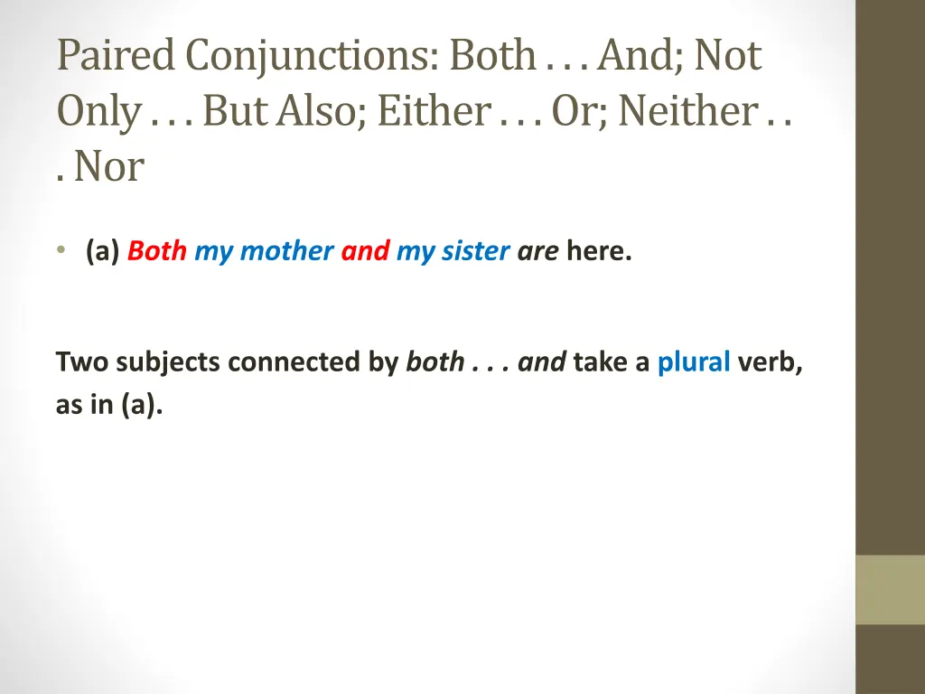 paired conjunctions both and not only but also