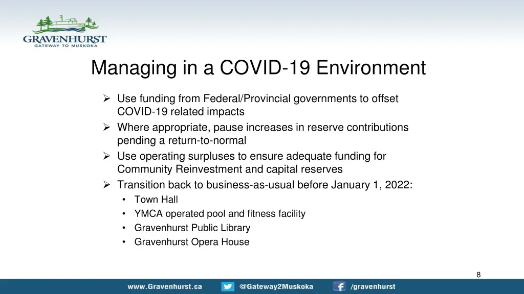 managing in a covid 19 environment use funding