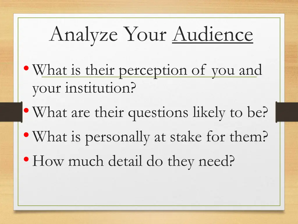 analyze your audience 1