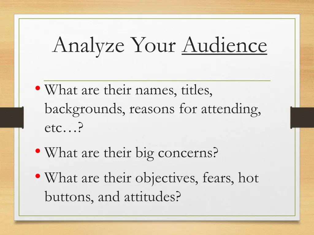 analyze your audience