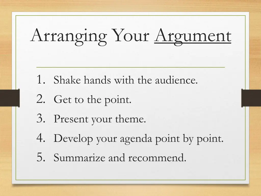 arranging your argument