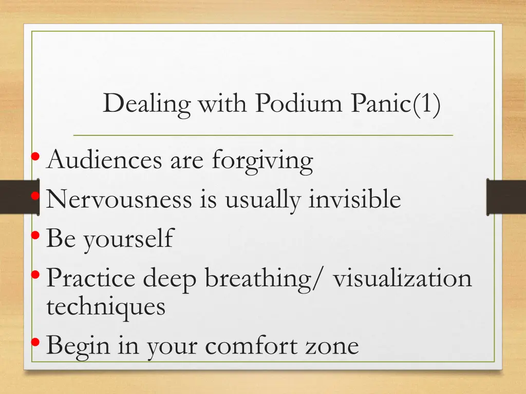 dealing with podium panic 1