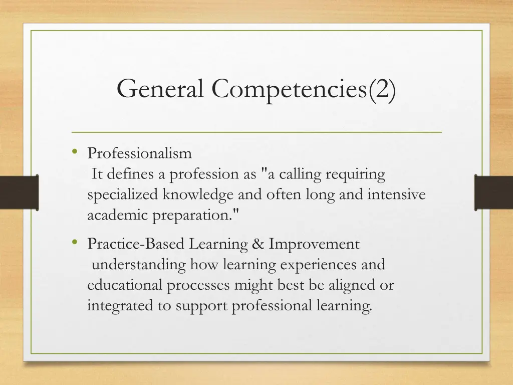 general competencies 2