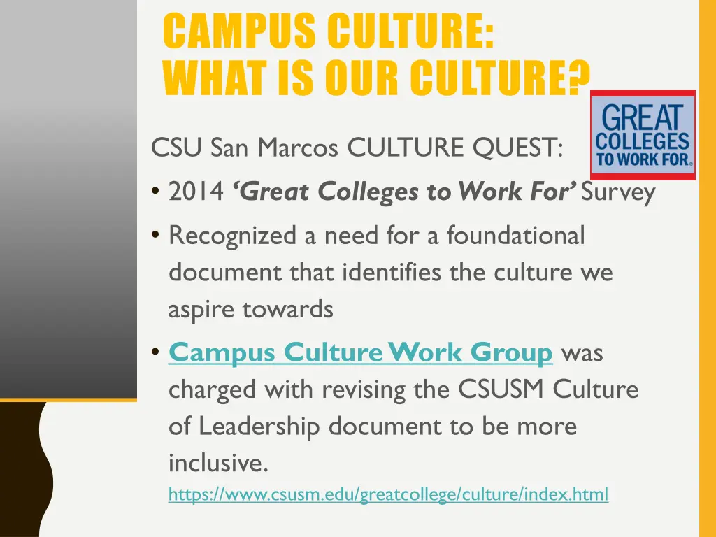 campus culture what is our culture