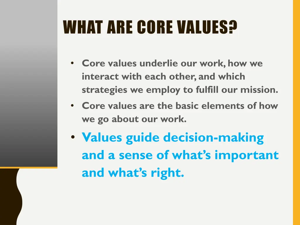 what are core values