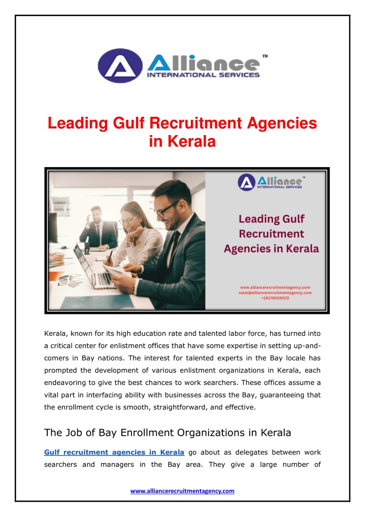 leading gulf recruitment agencies in kerala