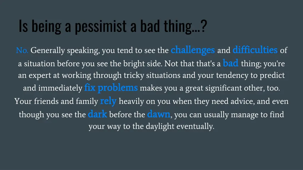 is being a pessimist a bad thing