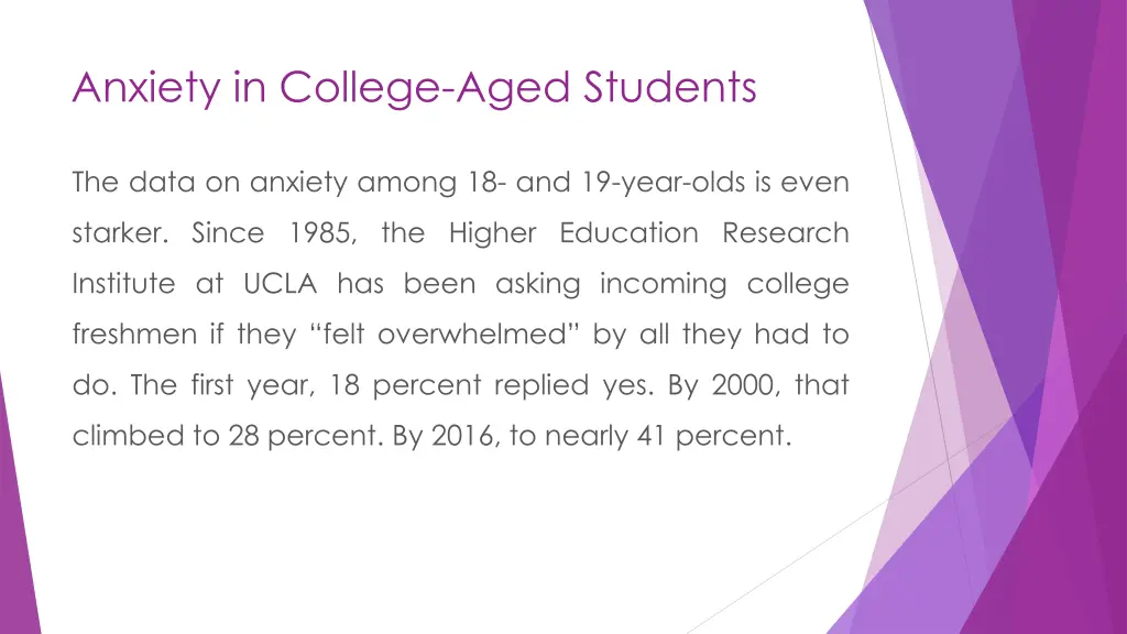 anxiety in college aged students