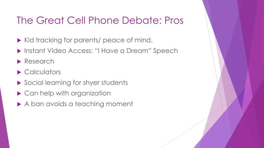 the great cell phone debate pros