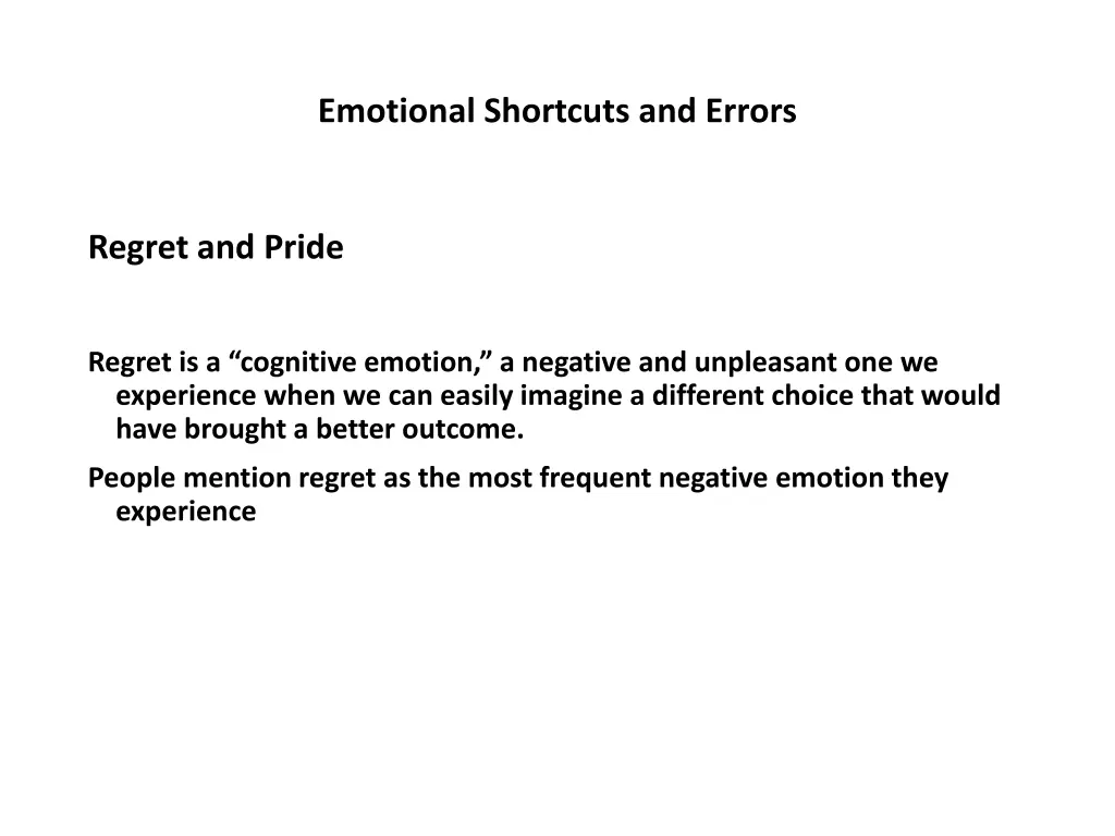 emotional shortcuts and errors 14