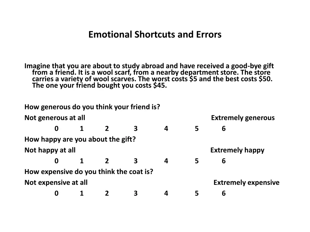 emotional shortcuts and errors 23