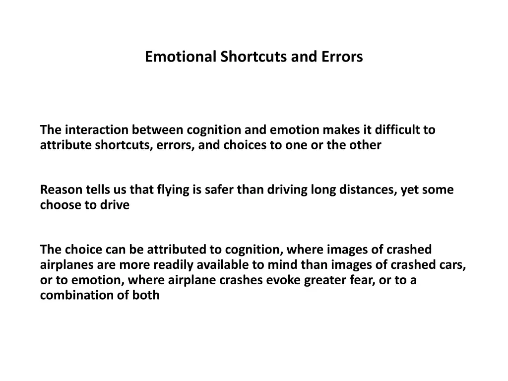 emotional shortcuts and errors 3