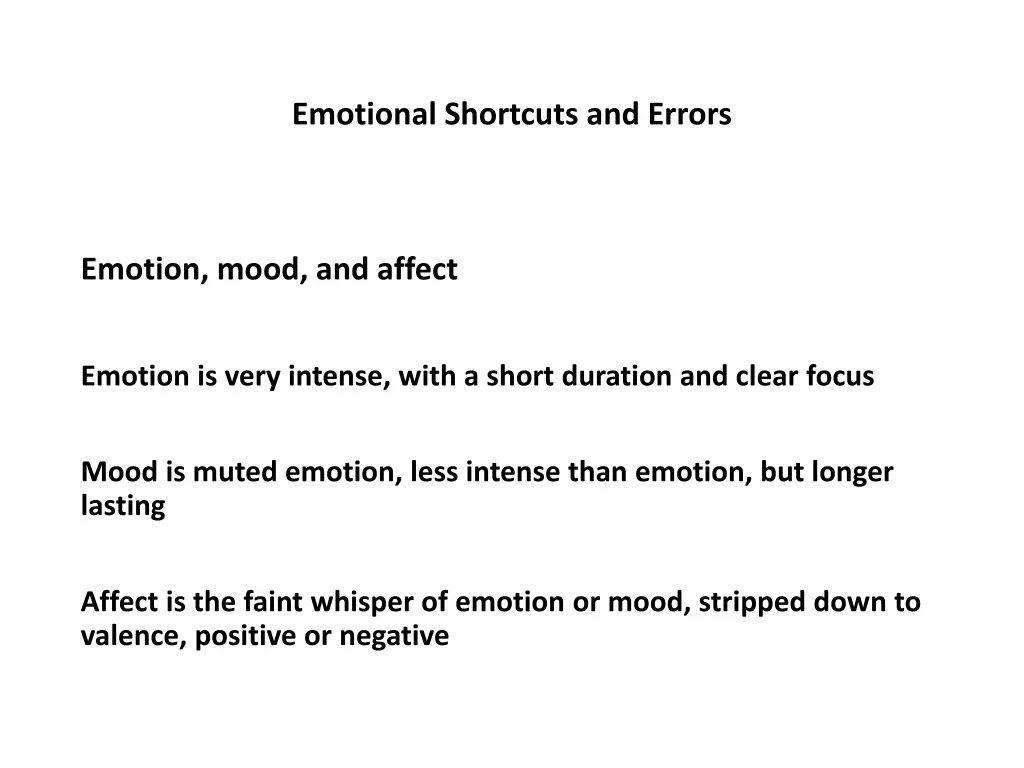 emotional shortcuts and errors 4